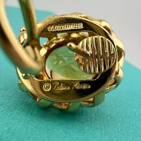 RARE Tiffany & Co. Citrine Graffiti X Basket Weave Earrings 18k Gold 14.5g - Picture 6 of 7